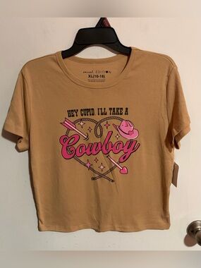 NWT Social Edition “Hey Cupid” Cowboy Graphic T-Shirt